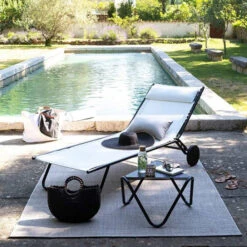 Lit Bain De Soleil LAFUMA Miami - Blanc -Mobilier De Jardin lfm2720 6900 lit bain de soleil lafuma miami blanc ambiance