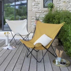 Fauteuil Pliant LAFUMA Pop Up XL Airlon - Écru 11 Fauteuil Pliant LAFUMA Pop Up XL Airlon - Écru -Mobilier De Jardin lfm2777.9328 fauteuil relax pliant lafuma pop up xl ecru ambiance 2