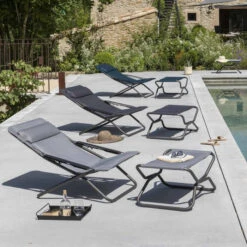 Bain De Soleil LAFUMA Transabed BeComfort - Bleu Encre 5 Bain De Soleil LAFUMA Transabed BeComfort - Bleu Encre -Mobilier De Jardin lfm2829.8900 bain soleil lafuma transabed becomfort bleu encre ambiance 2