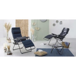 Fauteuil Relax Pliant LAFUMA Futura BeComfort - Gris Foncé -Mobilier De Jardin lfm3130 fauteuil relax pliant lafuma futura becomfort ambiance 2 min