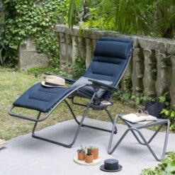 Mobilier De Jardin -Mobilier De Jardin lfm3131.8900 fauteuil relax pliant lafuma futura becomfort xl bleu encre ambiance
