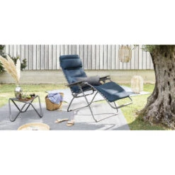 Fauteuil Relax Pliant LAFUMA Futura BeComfort XL - Bleu Encre -Mobilier De Jardin lfm3131.8900 fauteuil relax pliant lafuma futura becomfort xl bleu encre ambiance 3