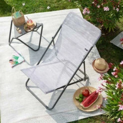 Chaise Longue LAFUMA Maxi Transat Velio Néo - Flora -Mobilier De Jardin lfm5029 chaise longue lafuma maxi transat velio neo flora ambiance