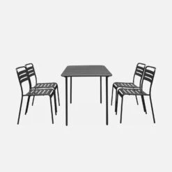 Table De Jardin Métal, 4 Chaises Couleur : Anthracite 10 Table De Jardin Métal, 4 Chaises Couleur : Anthracite -Mobilier De Jardin mt120x70r4at 2519be5ba348e41186ae57c04fd73b3a