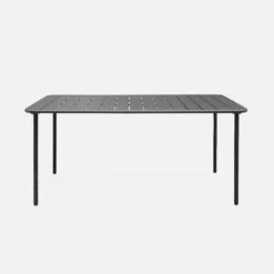 Table De Jardin Métal 6-8 Places Couleur : Anthracite -Mobilier De Jardin mt160x90at 1c6a3cb0ce92ecf9ecca0c7d7e5363bd