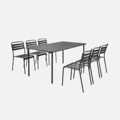 Table De Jardin Métal 6-8 Places Couleur : Anthracite -Mobilier De Jardin mt160x90at 716ca08452ee1c85bc6bc0886d84315c
