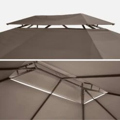 Pergola Aluminium 3x4 M Avec Rideaux Couleur : Taupe -Mobilier De Jardin pga3x4swbn 95d53af9b8d08f3ed69cea81c413c61f