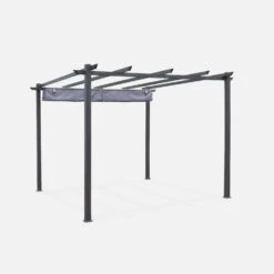 Pergola, Aluminium, 3x3m, Toile Coulissante Couleur : Gris 7 Pergola, Aluminium, 3x3m, Toile Coulissante Couleur : Gris -Mobilier De Jardin pgakd3x3gy 456b46f41a9a146ad9d5c7a742da6be2