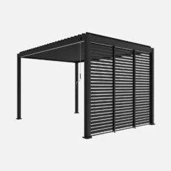 Pergola Bioclimatique Aluminium 3x4 Et Lot De 3 Persiennes 100cm