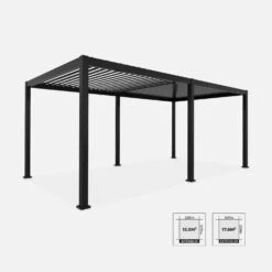 Pergola Bioclimatique Triomphe 3x6m V1 + 2 Stores 3m -Mobilier De Jardin pgbc3x6r3n3at 5f5eebb01ccfe3ecd5c194af6b431912