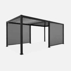 Pergola Bioclimatique Triomphe 3x6m V1 + 2 Stores 3m -Mobilier De Jardin pgbc3x6r3n3at 7b601a42d3413c1b4fcea941450ab52d