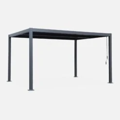 Pergola Bioclimatique, Aluminium Et Acier, 3x4m, Lames Orientables -Mobilier De Jardin pgbcslc3x4at 8ab4df0aa49cefc8aba97d8a6a036eac