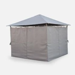 Tonnelle 3x3m Avec Rideaux Couleur : Gris -Mobilier De Jardin pgskd3x3gy 79f832421c35730a86cd305650945142