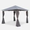 Tonnelle 3x3m Avec Rideaux Couleur : Gris
