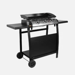 Plancha Gaz 3 Brûleurs Inox 7,5kW Avec Chariot -Mobilier De Jardin ph1003trolley 44ebac113494f5c01a4727d250830ec0