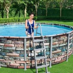 Piscine Tubulaire Bestway Power Steel Stone Ronde 4,27 X 1,22 M -Mobilier De Jardin piscine tubulaire bestway steel stone ronde 427 x 122 cm 4 1