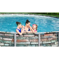 Piscine Tubulaire Bestway Power Steel Stone Ronde 4,27 X 1,22 M -Mobilier De Jardin piscine tubulaire bestway steel stone ronde 427 x 122 cm 6 1