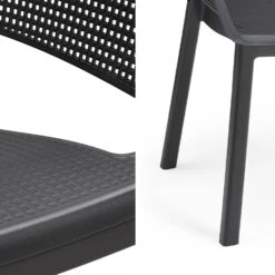 Table De Jardin Résine + 8 Chaises Empilables Couleur : Graphite -Mobilier De Jardin plk240er8bk dca5127bb65b4af96ba6a43b7c3d4991