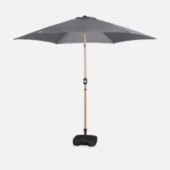 Parasol Rond 3m, Mât Effet Bois Couleur : Gris -Mobilier De Jardin pu300wdgy 1a5d4d8639c225bcf5233d8c2ed91915