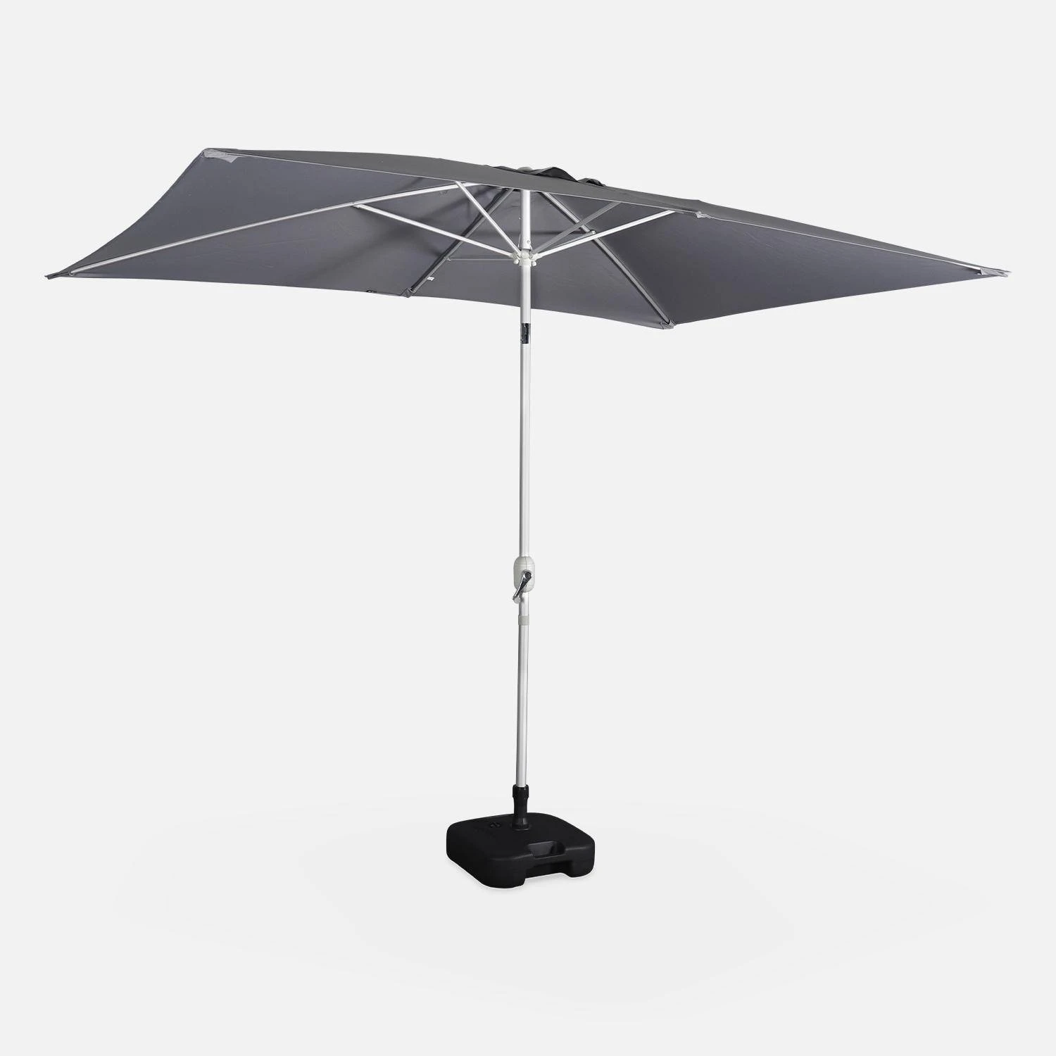 Parasol Rectangulaire 2x3m, Aluminium Anodisé Couleur : Gris 3 Parasol Rectangulaire 2x3m, Aluminium Anodisé Couleur : Gris – Image 3
