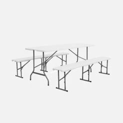Table + Banc Réception Pliable Plastique -Mobilier De Jardin recpl180set b040ebf47e27ee86d70c52eabe6b8cca