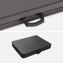 Tables De Réception Pliable Plastique (lot De 2) Couleur : Gris Foncé -Mobilier De Jardin recpl180x70x2dg 8072ab177160a4a16a23ea235640f3c9