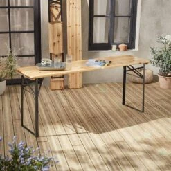 Table Bois + 2 Bancs Pliable, 6 Places 12 Table Bois + 2 Bancs Pliable, 6 Places -Mobilier De Jardin recwd180set 345f8bd5a0b2e4c73d36dc04b1acb9d2