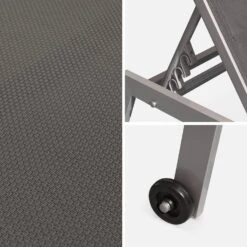 Bain De Soleil Aluminium , Multi Positions, à Roulettes (lot De 2) Couleur : Anthracite / Gris Taupe -Mobilier De Jardin txsunkdx2co a9ba88a9ce460f53dbb50c94d52edb38