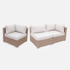 Salon De Jardin Résine Tressée 8 à 10 Places Couleur : Beige / Beige -Mobilier De Jardin w001natbg 775443ba7b8cc360992ddb8fda5b9b9f