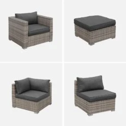 Salon De Jardin Résine Tressée 5 Places Couleur : Nuances De Gris / Gris 9 Salon De Jardin Résine Tressée 5 Places Couleur : Nuances De Gris / Gris -Mobilier De Jardin w007mixgy e37864fd1c0c16391bc665601c7e40d1