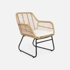 Salon De Jardin Résine Effet Rotin Et Métal 4 Places -Mobilier De Jardin wk4bamb 3a7ee964812feb8e91969eed14ea5d78