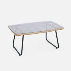 Salon De Jardin Résine Effet Rotin Et Métal 4 Places -Mobilier De Jardin wk4bamb 551845dcbffe54ed601f62252617861c