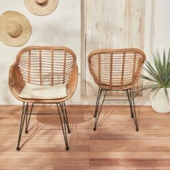 Fauteuil Effet Rotin Résine Et Métal (lot De 2) -Mobilier De Jardin wkchrx2bamb af0020fcfcf712b10abee8a928c839b4