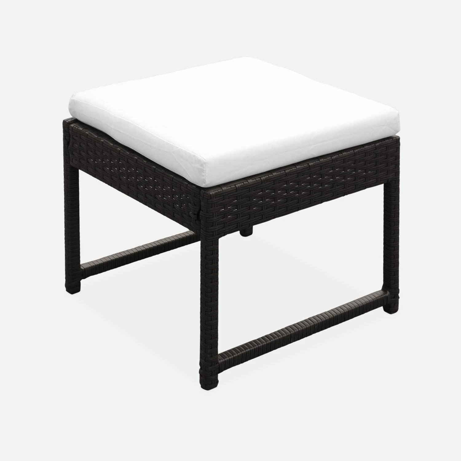 Lot De 4 Poufs Pour Table De Jardin Couleur : Marron / Ecru 2 Lot De 4 Poufs Pour Table De Jardin Couleur : Marron / Ecru – Image 2