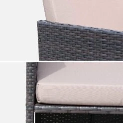 Table De Jardin Encastrable Résine Tressée, 12 Fauteuils Couleur : Marron / Taupe -Mobilier De Jardin wkdgcube12chbn 47b8ba7a4ecefcd0f2d330741be3aa5f