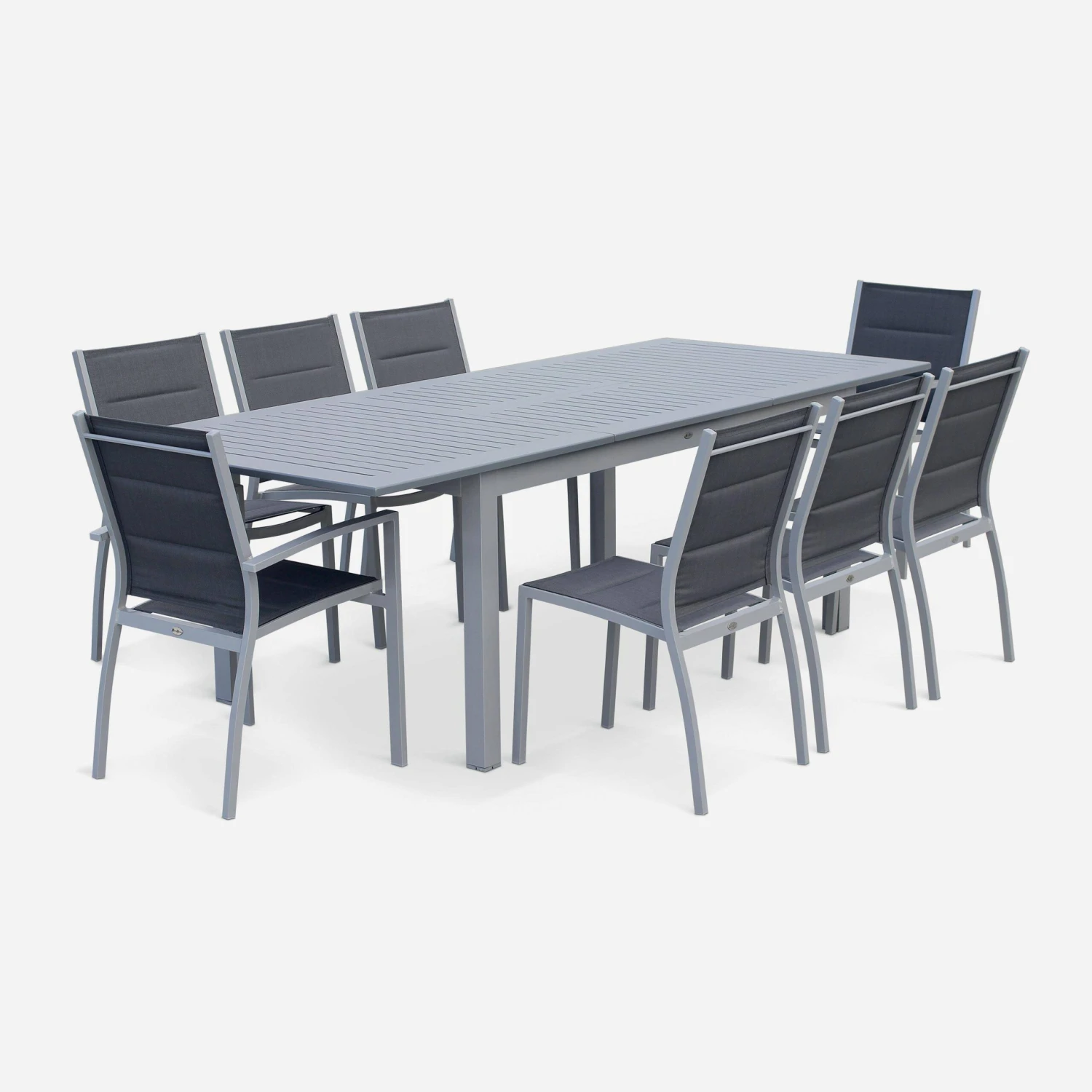 Table De Jardin Extensible Aluminium 8 Places Couleur : Gris 3 Table De Jardin Extensible Aluminium 8 Places Couleur : Gris – Image 3
